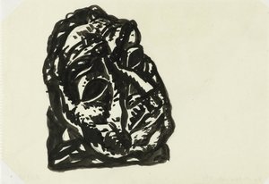 Kopf eines Mannes, schräg nach rechts oben blickend von Leo Gestel