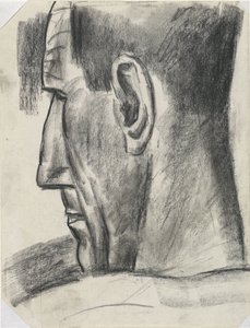 Kopf eines Mannes von hinten gesehen und im Profil von Leo Gestel