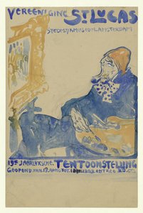 Entwurf für das Plakat der 19. jährlichen Ausstellung der Vereinigung St. Lukas im Stedelijk Museum in Amsterdam von Leo Gestel