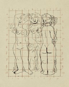 Skizze von drei nackten Frauen von Leo Gestel