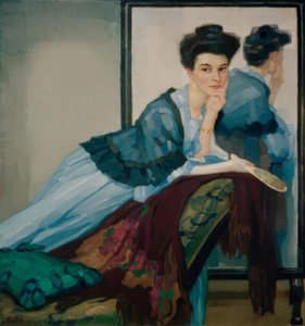 Dame in Blau