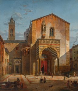 Bergamo - Ansicht des südlichen Querhauses von S. Maria Maggiore von Leo von Klenze