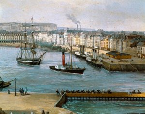Ansicht des Hafens von Dieppe von Leon Auguste Asselineau