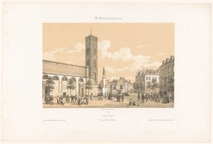 Blick auf den Place Bisson in Lorient von Leon Auguste Asselineau