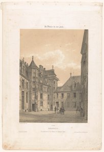 Ansicht des Innenhofs des Palais Jacques-Coeur in Bourges von Leon Auguste Asselineau