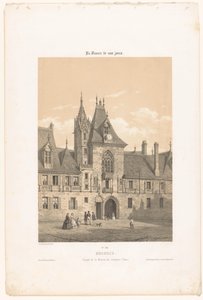 Ansicht der Fassade des Palais Jacques-Coeur in Bourges von Leon Auguste Asselineau