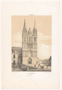 Ansicht der Kathedrale von Angers von Leon Auguste Asselineau