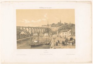Blick auf das Viadukt von Dinan vom Kai aus