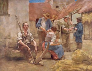 Die Erntehelfer bezahlen (Skizze) von Leon Augustin Lhermitte