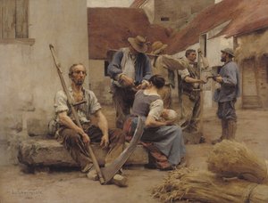 Die Erntehelfer bezahlen, 1882 von Leon Augustin Lhermitte