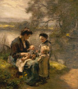 Frau mit Kind und zwei Kindern