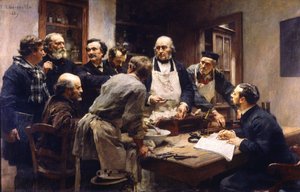 Die Lektion von Claude Bernard am Collège de France von Leon Augustin Lhermitte