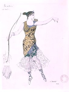 Anna Pavlova als Diana verkleidet von Leon Bakst