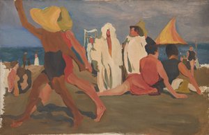Badende am Lido, Venedig Serge Diaghilev und Vaslav Nijinsky am Strand von Leon Bakst