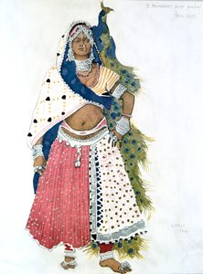 Bayadere mit Pfau, Ballettkostümentwurf, 1911 von Leon Bakst