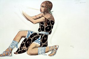 Beotien, Kostümentwurf für eine Ballets Russes Produktion von Narcisse, Musik von Tcherepnin, 1911 von Leon Bakst