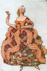 Constanza, Kostümentwurf für das Ballett nach Carlo Goldonis Komödie "Les femmes de bonne humeur"