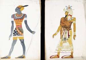 Kostümentwurf für "Ammoun", Darstellung eines nubischen männlichen Tänzers von Leon Bakst