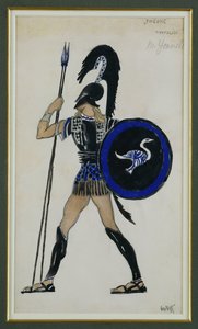 Kostümentwurf für Hippolitus aus „Phaedre“ von Leon Bakst