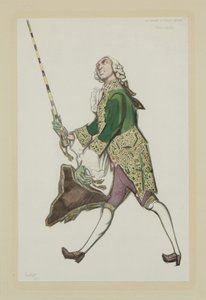 Kostümentwurf für Rinaldo im Ballett Die gut gelaunten Damen von Scarlatti, 1917 von Leon Bakst