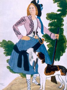 Kostümentwurf für Die Jägerin, 1922 von Leon Bakst