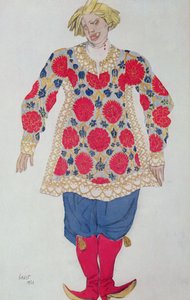 Kostümentwurf für den russischen Narren, aus Dornröschen von Leon Bakst