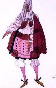 Kostümentwurf für einen Höfling bei der Taufe, aus Dornröschen von Leon Bakst