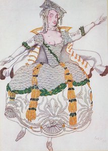 Kostümentwurf für eine Mazurka (Dame), aus Dornröschen von Leon Bakst
