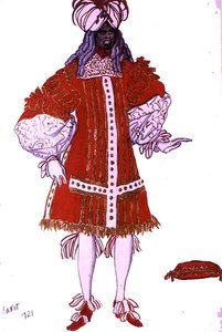 Kostümentwurf für einen der Diener des Prinzen, aus Dornröschen von Leon Bakst