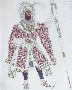 Kostümentwurf für das Ballett Blauer Gott von R. Hahn, 1912