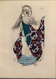 Kostümentwurf für das Ballett Artémis troublée von Paul Paray, 1922 von Leon Bakst
