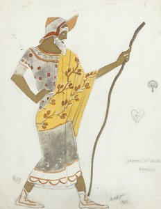 Kostümentwurf für das Ballett Daphnis et Chloé von M. Ravel, 1912 von Leon Bakst