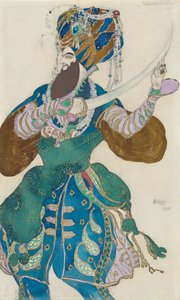 Kostümentwurf für das Ballett Scheherazade von N. Rimski-Korsakow