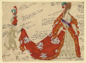 Kostümentwurf für das Ballett Dornröschen von P. Tschaikowsky von Leon Bakst