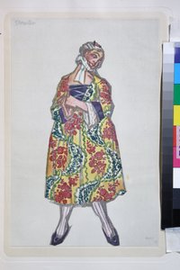 Kostüm für das Ballett „Les femmes de bonne humeur“ unter der Regie von Carlo Goldoni von Leon Bakst