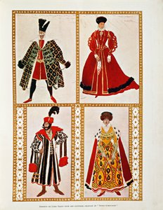 Kostüme für die Polonaise Boris Godunov von Modest Mussorgsky von Leon Bakst