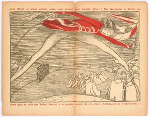 Von den Karpaten nach Berlin, ein Sprung im Stil der russischen Ballette..., ca. 1915 von Leon Bakst