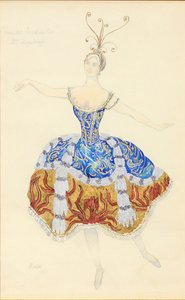 La Princesse Enchantée. Kostümentwurf für das Ballett Die schlafende Prinzessin von Leon Bakst