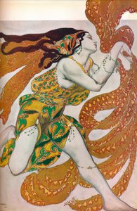 Narziss: Eine Bacchantin. Kostümentwurf für den Tanz Narziss von Leon Bakst