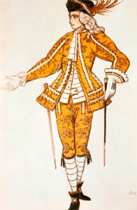 Page de la fée des Canaris, Kostümentwurf für Tschaikowskys Ballett Dornröschen, 1921 von Leon Bakst