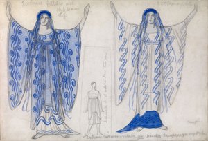 Phaedra. Kostümentwurf für das Drama Phaedra Phèdre von Jean Racine, ca. 1923 von Leon Bakst