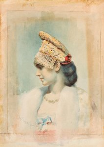 Porträt eines Mädchens mit Kokoshnik, 1890 von Leon Bakst