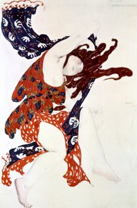 Premiere Bacchante, Kostümentwurf für eine Produktion von Tcherepnins Narcisse von Leon Bakst