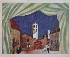 Bühnenbild für das Ballett Le donne di buon umore von C. Goldoni, 1917 von Leon Bakst