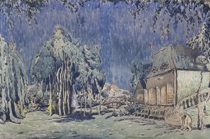 Bühnenbild für das Ballett Les Papillons von Robert Schumann von Leon Bakst