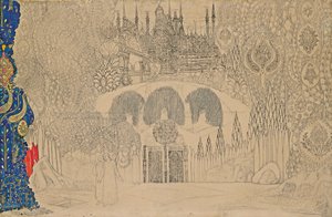 Bühnenbild für das Ballett Der Feuervogel von I. Stravinsky von Leon Bakst