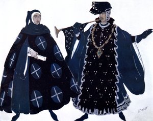 Zwei Herolde, Ballettkostümentwurf, 1911 von Leon Bakst