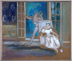 Vaslav Nijinski (1889-1950) und Tamara Karsavina (1885-1978) im Ballett "Le spectre de la rose" von Leon Bakst