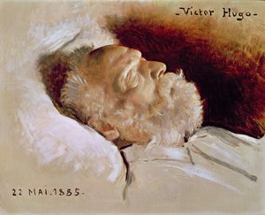 Porträt von Victor Hugo (1802-85) auf seinem Sterbebett, 22. Mai 1885 von Leon Daniel Saubes