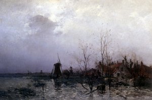 Gefüllte Wiesen in Holland von Leon Germain Pelouse